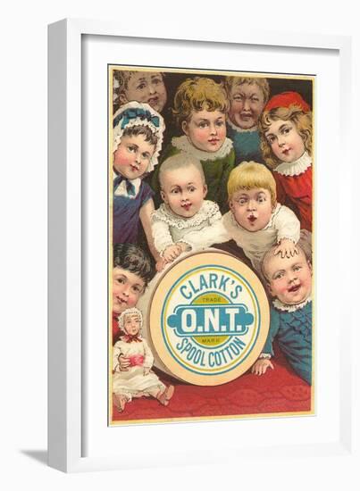 Victorian Children around Spool of Thread-null-Framed Art Print