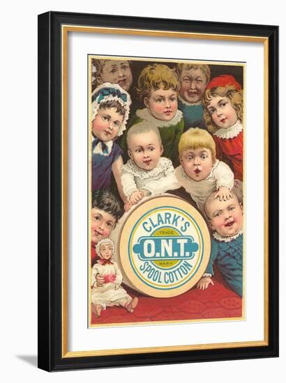 Victorian Children around Spool of Thread-null-Framed Art Print