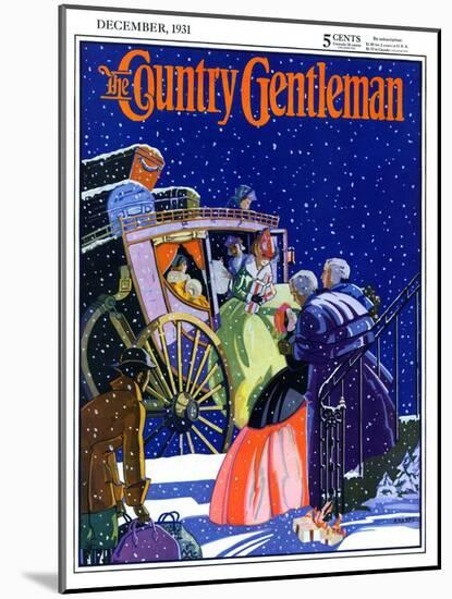 "Victorian Christmas Scene," Country Gentleman Cover, December 1, 1931-Kraske-Mounted Giclee Print