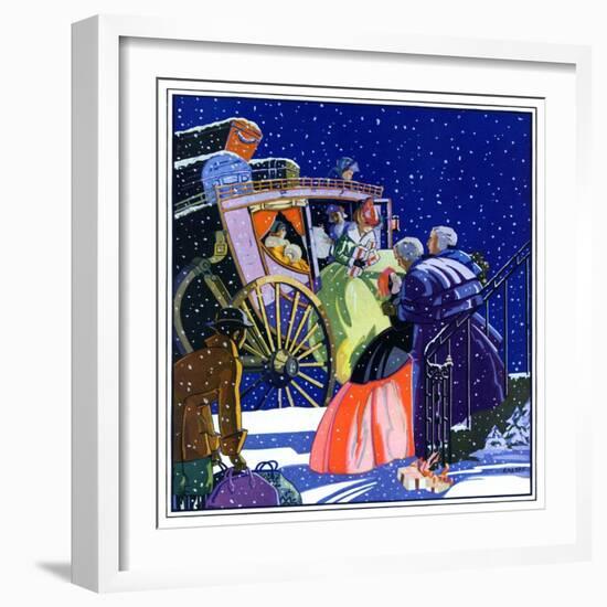 "Victorian Christmas Scene,"December 1, 1931-Kraske-Framed Giclee Print