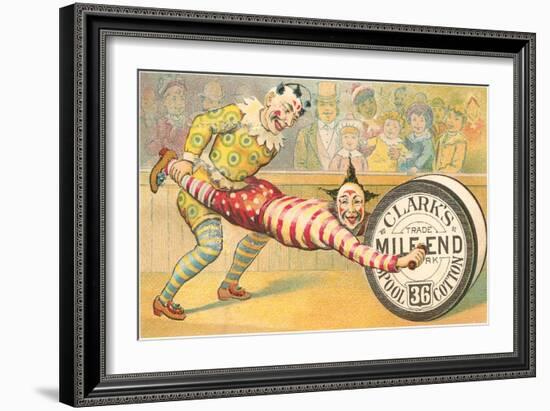 Victorian Clowns Using Spool as Wheel Barrow-null-Framed Art Print