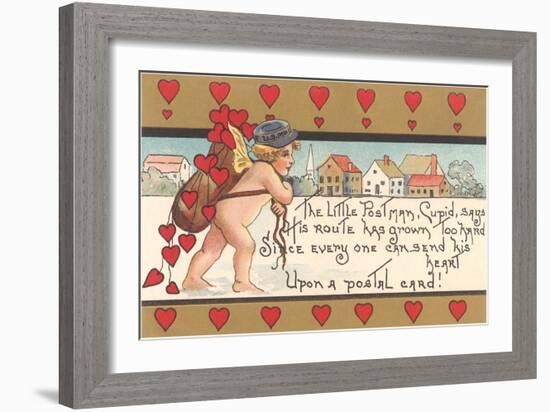 Victorian Cupid Delivering Mail-null-Framed Art Print