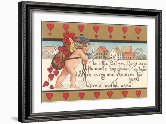 Victorian Cupid Delivering Mail-null-Framed Art Print