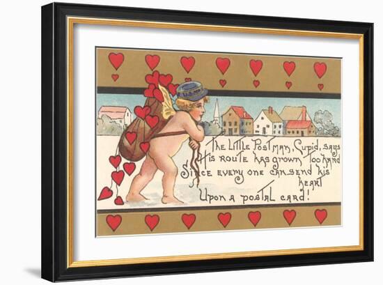 Victorian Cupid Delivering Mail-null-Framed Art Print