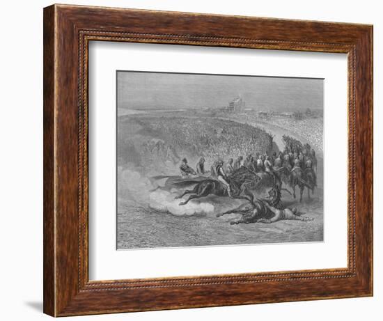 Victorian Derby at Tattenham Corner, 1872-Gustave Doré-Framed Giclee Print
