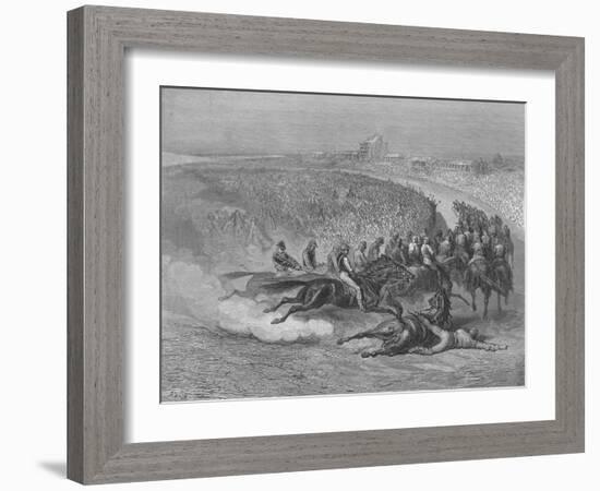 Victorian Derby at Tattenham Corner, 1872-Gustave Doré-Framed Giclee Print