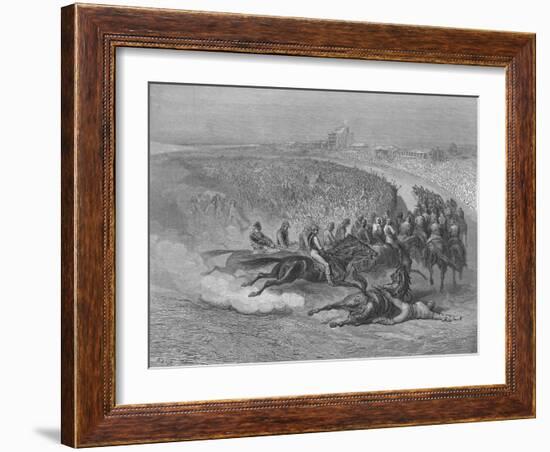 Victorian Derby at Tattenham Corner, 1872-Gustave Doré-Framed Giclee Print