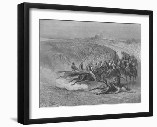 Victorian Derby at Tattenham Corner, 1872-Gustave Doré-Framed Giclee Print