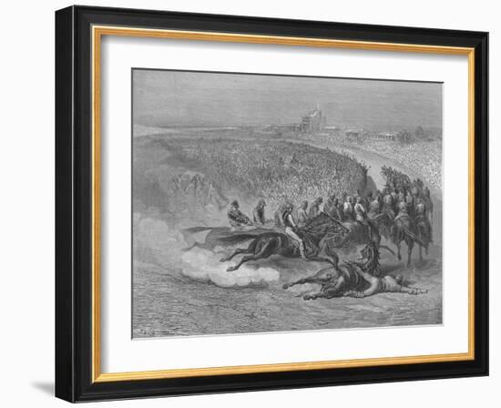 Victorian Derby at Tattenham Corner, 1872-Gustave Doré-Framed Giclee Print