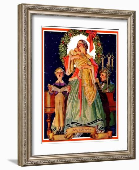 "Victorian Family at Christmas,"December 29, 1934-Joseph Christian Leyendecker-Framed Giclee Print