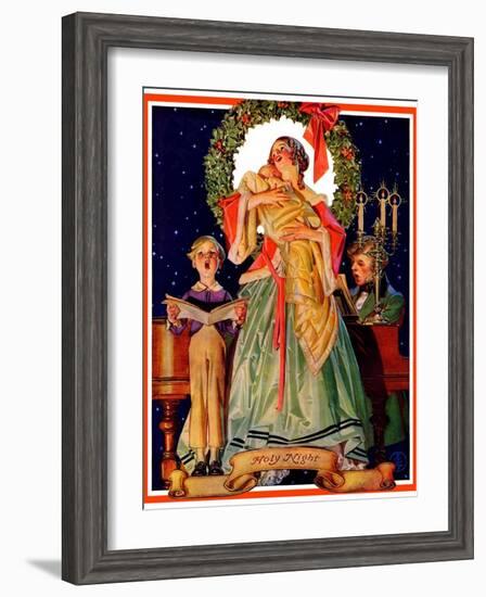 "Victorian Family at Christmas,"December 29, 1934-Joseph Christian Leyendecker-Framed Giclee Print