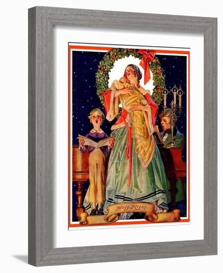 "Victorian Family at Christmas,"December 29, 1934-Joseph Christian Leyendecker-Framed Giclee Print