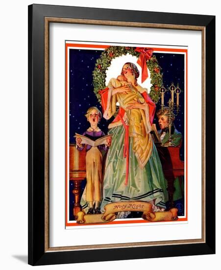 "Victorian Family at Christmas,"December 29, 1934-Joseph Christian Leyendecker-Framed Giclee Print