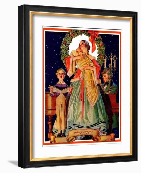 "Victorian Family at Christmas,"December 29, 1934-Joseph Christian Leyendecker-Framed Giclee Print