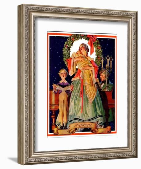 "Victorian Family at Christmas,"December 29, 1934-Joseph Christian Leyendecker-Framed Giclee Print