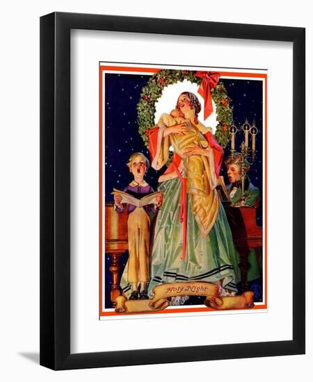 "Victorian Family at Christmas,"December 29, 1934-Joseph Christian Leyendecker-Framed Giclee Print