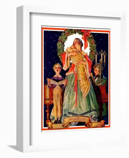 "Victorian Family at Christmas,"December 29, 1934-Joseph Christian Leyendecker-Framed Giclee Print