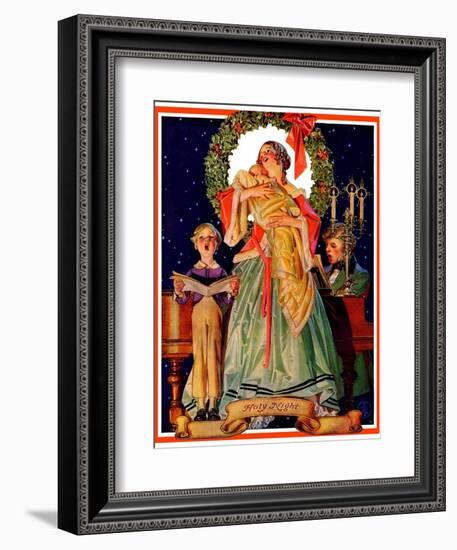 "Victorian Family at Christmas,"December 29, 1934-Joseph Christian Leyendecker-Framed Giclee Print