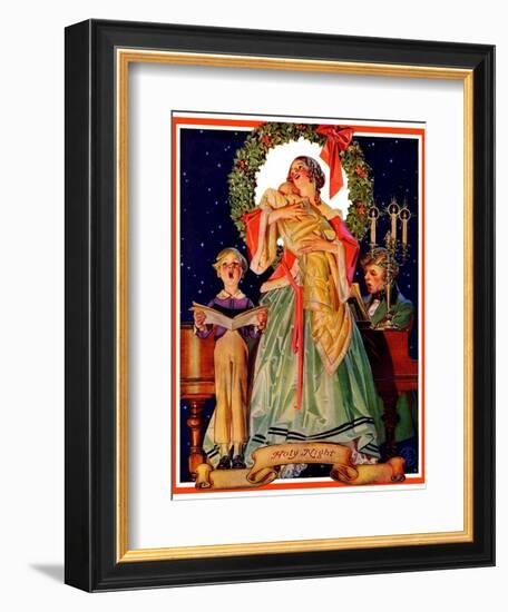 "Victorian Family at Christmas,"December 29, 1934-Joseph Christian Leyendecker-Framed Giclee Print