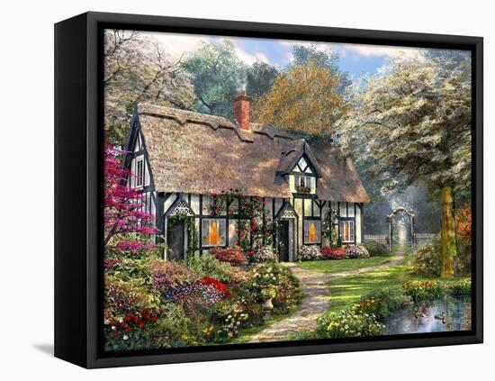 Victorian Garden Cottage-Dominic Davison-Framed Stretched Canvas