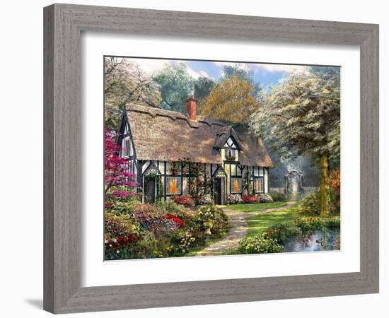 Victorian Garden Cottage-Dominic Davison-Framed Art Print