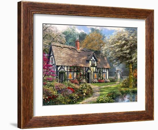 Victorian Garden Cottage-Dominic Davison-Framed Art Print