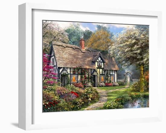 Victorian Garden Cottage-Dominic Davison-Framed Art Print