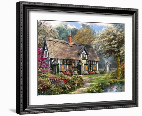 Victorian Garden Cottage-Dominic Davison-Framed Art Print