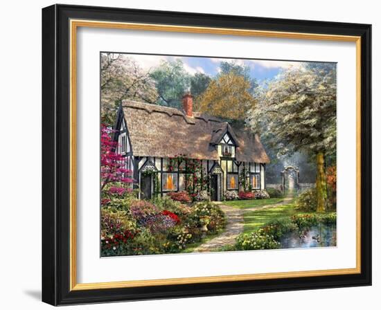 Victorian Garden Cottage-Dominic Davison-Framed Art Print