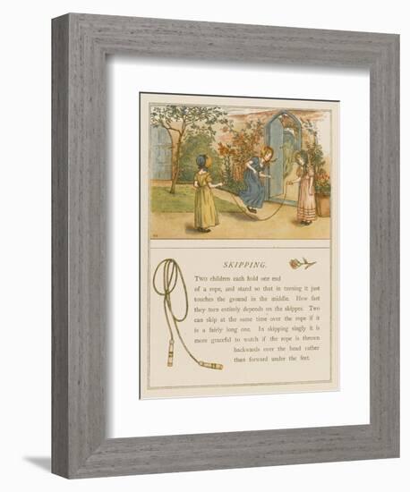 Victorian Girls in Bonnets Skipping-null-Framed Premium Giclee Print