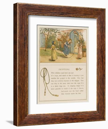 Victorian Girls in Bonnets Skipping-null-Framed Premium Giclee Print