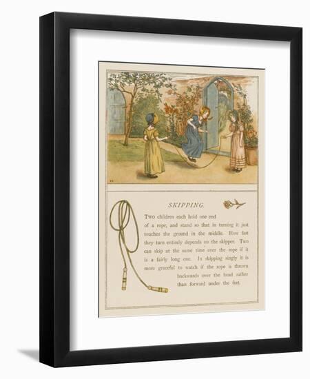 Victorian Girls in Bonnets Skipping-null-Framed Premium Giclee Print