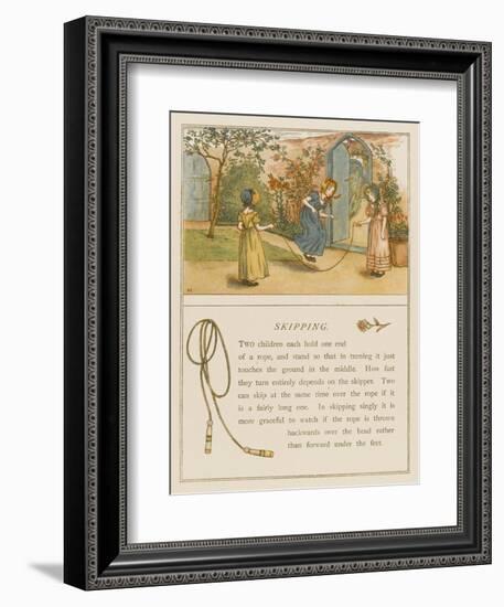 Victorian Girls in Bonnets Skipping-null-Framed Premium Giclee Print