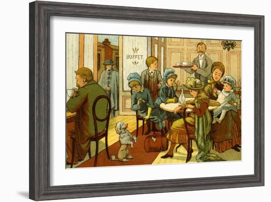 Victorian holidays - refreshments in the buffet-Thomas Crane-Framed Giclee Print