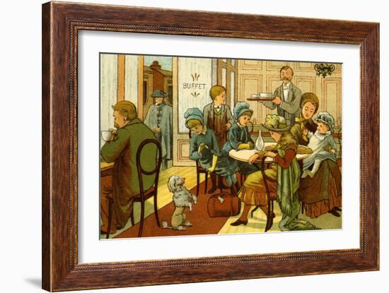 Victorian holidays - refreshments in the buffet-Thomas Crane-Framed Giclee Print