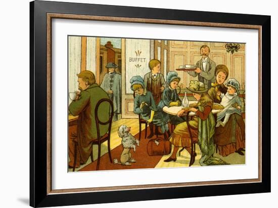 Victorian holidays - refreshments in the buffet-Thomas Crane-Framed Giclee Print