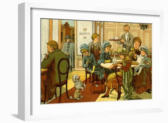 Victorian holidays - refreshments in the buffet-Thomas Crane-Framed Giclee Print