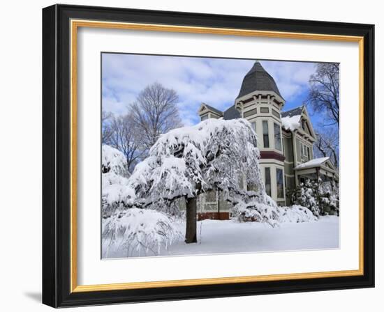 Victorian Home After Snowfall, Reading, Massachusetts, USA-Lisa S. Engelbrecht-Framed Photographic Print