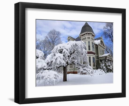 Victorian Home After Snowfall, Reading, Massachusetts, USA-Lisa S. Engelbrecht-Framed Photographic Print