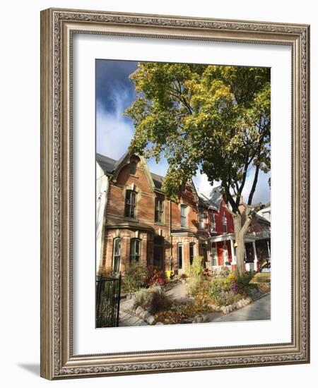 Victorian Houses in the Fall, Toronto, Ontario, Canada, North America-Donald Nausbaum-Framed Photographic Print