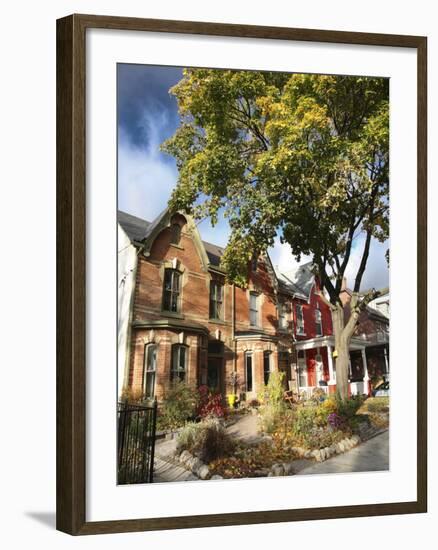 Victorian Houses in the Fall, Toronto, Ontario, Canada, North America-Donald Nausbaum-Framed Photographic Print