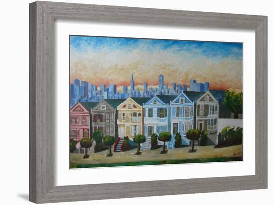 Victorian Houses - Seven Sisters San Francisco-Markus Bleichner-Framed Art Print