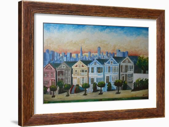 Victorian Houses - Seven Sisters San Francisco-Markus Bleichner-Framed Art Print