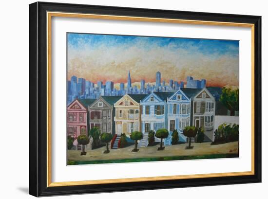 Victorian Houses - Seven Sisters San Francisco-Markus Bleichner-Framed Art Print