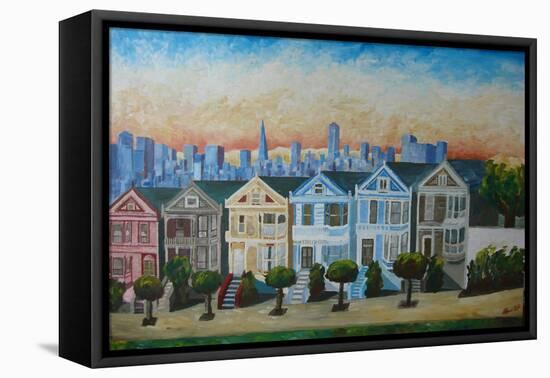 Victorian Houses - Seven Sisters San Francisco-Markus Bleichner-Framed Stretched Canvas