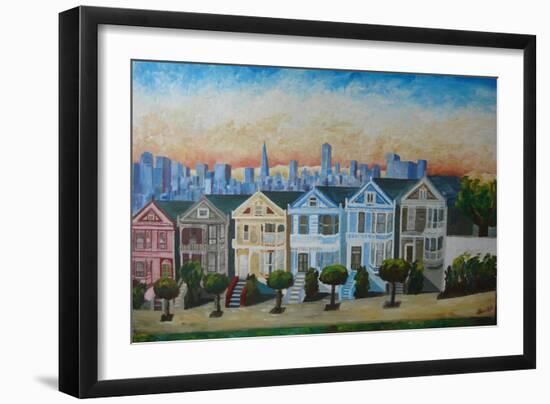 Victorian Houses - Seven Sisters San Francisco-Markus Bleichner-Framed Premium Giclee Print