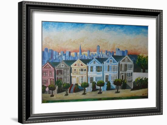 Victorian Houses - Seven Sisters San Francisco-Markus Bleichner-Framed Premium Giclee Print