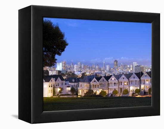 Victorian Houses with Skyline, San Francisco, California, USA-Bill Bachmann-Framed Premier Image Canvas