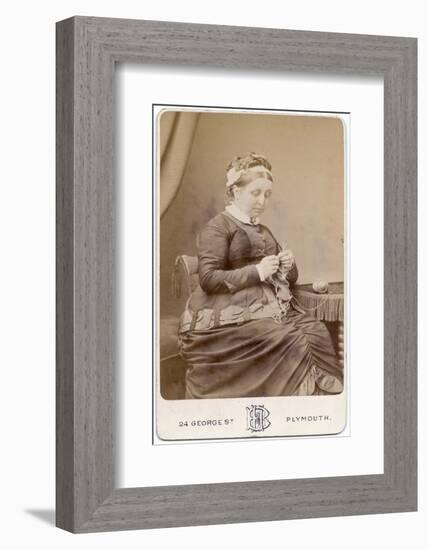 Victorian Lady Knitting-null-Framed Photographic Print