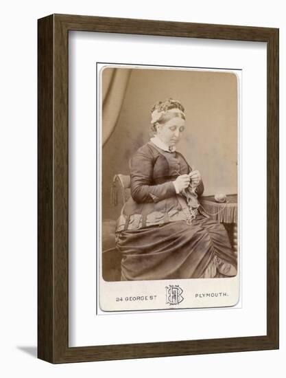 Victorian Lady Knitting-null-Framed Photographic Print